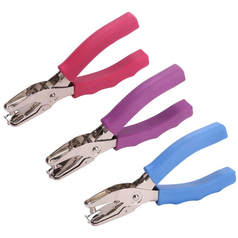 Craftinova 1 Hole Punchï¼Œ 1/4 inch of Single Whole Punchï¼Œwith Soft Grip Handles, with 6 Sheet Capacity, Perfect for Home Office School Supplies, can be Used for Labels and Greeting Cardsï¼Œ3 PCS - Image 1